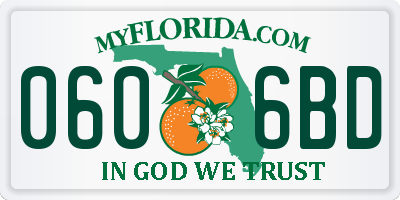 FL license plate 0606BD
