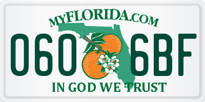 FL license plate 0606BF