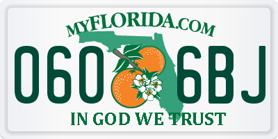 FL license plate 0606BJ