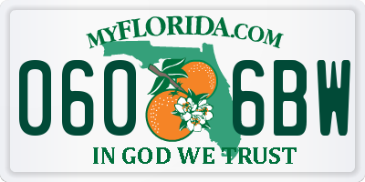 FL license plate 0606BW