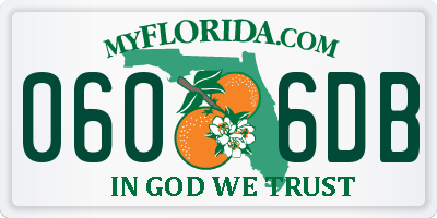 FL license plate 0606DB