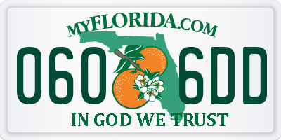 FL license plate 0606DD