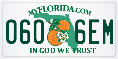 FL license plate 0606EM