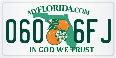 FL license plate 0606FJ