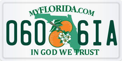 FL license plate 0606IA