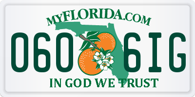 FL license plate 0606IG