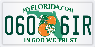 FL license plate 0606IR