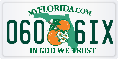 FL license plate 0606IX