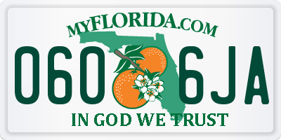 FL license plate 0606JA