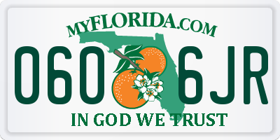 FL license plate 0606JR
