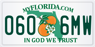 FL license plate 0606MW