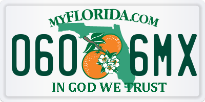 FL license plate 0606MX
