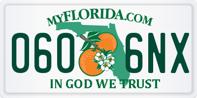 FL license plate 0606NX