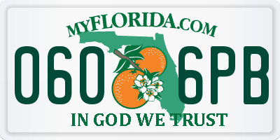 FL license plate 0606PB