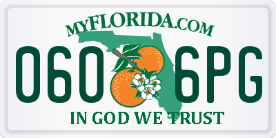 FL license plate 0606PG