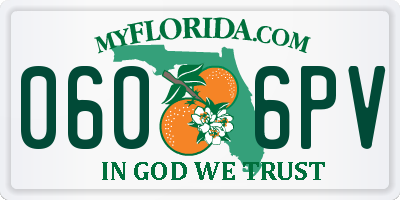 FL license plate 0606PV