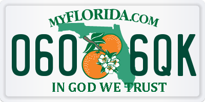 FL license plate 0606QK
