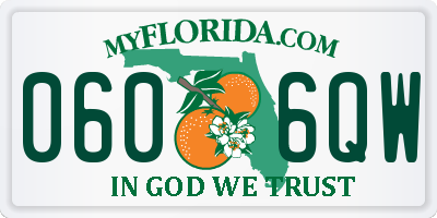 FL license plate 0606QW