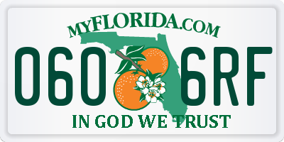 FL license plate 0606RF