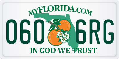 FL license plate 0606RG