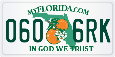 FL license plate 0606RK