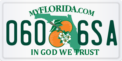FL license plate 0606SA