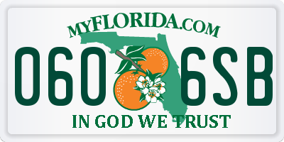 FL license plate 0606SB