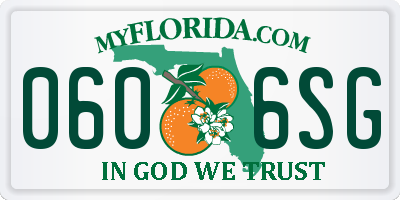 FL license plate 0606SG