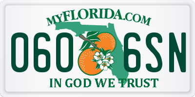 FL license plate 0606SN