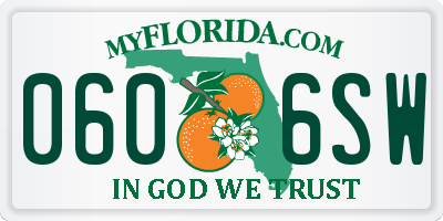 FL license plate 0606SW