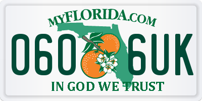 FL license plate 0606UK