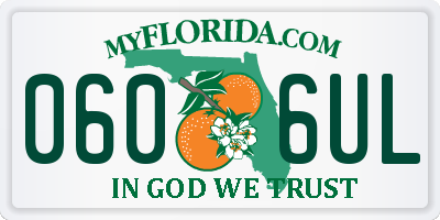 FL license plate 0606UL