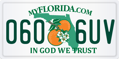 FL license plate 0606UV
