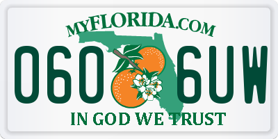 FL license plate 0606UW