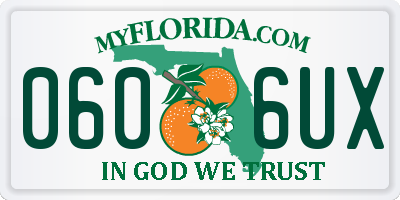 FL license plate 0606UX