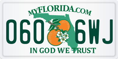 FL license plate 0606WJ