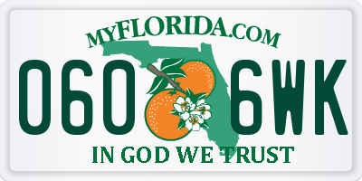 FL license plate 0606WK