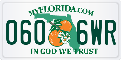 FL license plate 0606WR