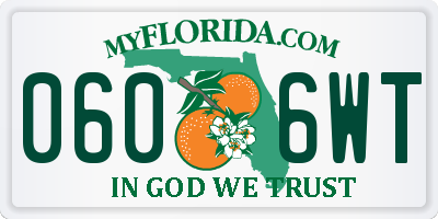 FL license plate 0606WT