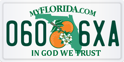 FL license plate 0606XA