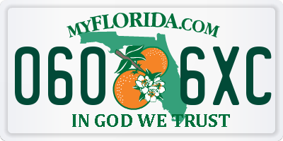 FL license plate 0606XC