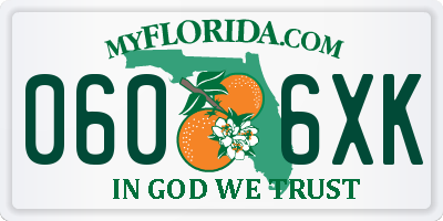 FL license plate 0606XK