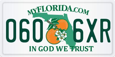 FL license plate 0606XR