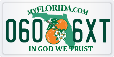 FL license plate 0606XT