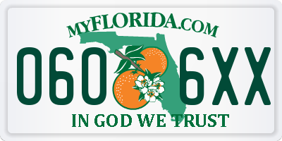 FL license plate 0606XX