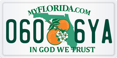 FL license plate 0606YA