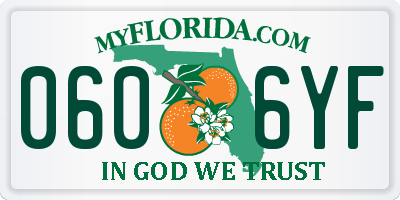FL license plate 0606YF