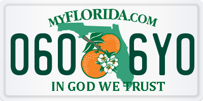 FL license plate 0606YO