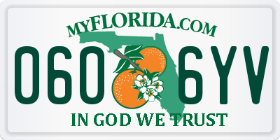 FL license plate 0606YV