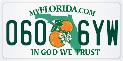 FL license plate 0606YW